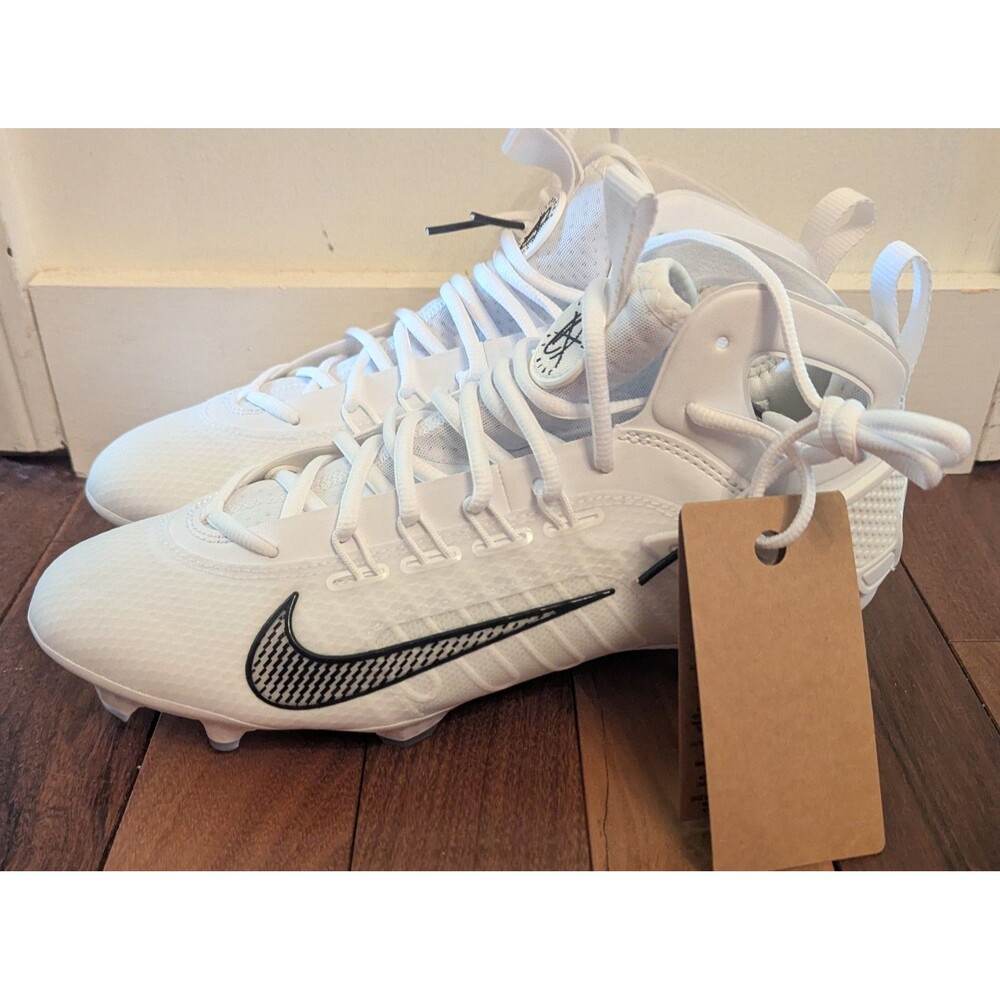 Nike Huarache 9 Elite Mid LAX Lacrosse Cleats Men’s Size 9.5 White  FD0088-101